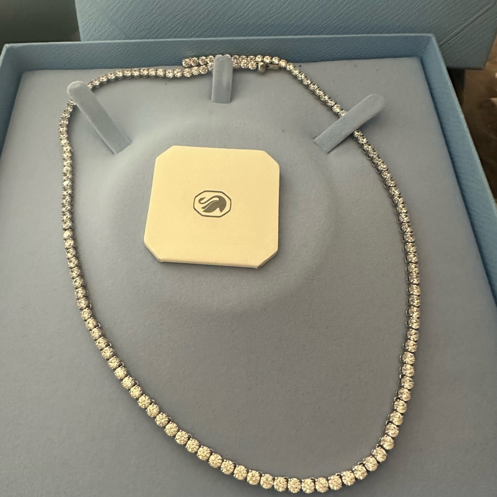 swarovski crystal tennis necklace . never worn